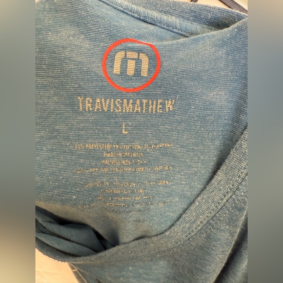 Travis Mathew Blue Men’s Shirt Size LARGE - Picture 6 of 8